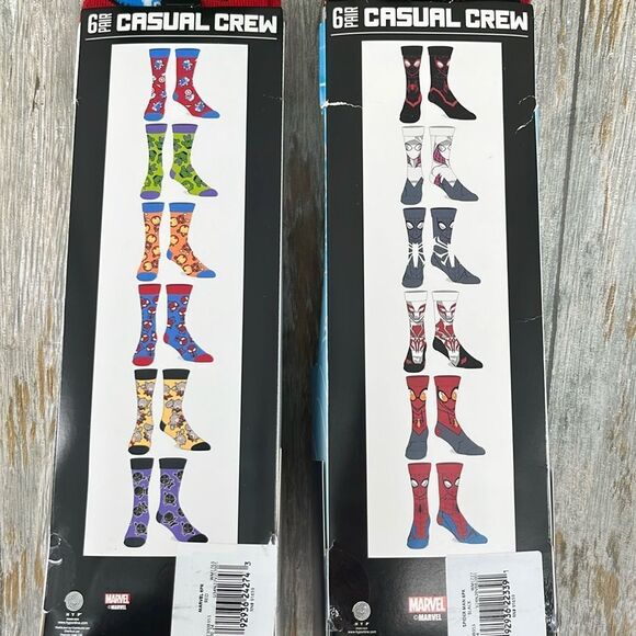 Men’s Marvel Spiderman Crew Socks 2, Packs Size 8-12 - Picture 3 of 3